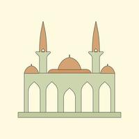 ilustração plana de construção de mesquita islâmica vetor