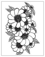 flor para colorir. design de contorno de flores. desenho de arte de linha. vetor