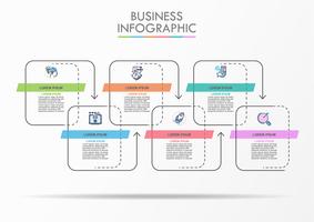 Visualização de dados corporativos. ícones de infográfico timeline projetados para modelo abstrato. vetor