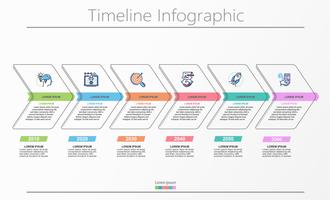 Visualização de dados corporativos. ícones de infográfico timeline projetados para modelo abstrato. vetor