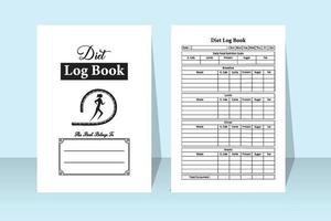 interior do modelo de diário do planejador de dieta. planejador de alimentos diário e interior do notebook de controle de dieta. interior de um livro de registro. rastreador de nutrição diária e modelo de planejador de menu de comida saudável. vetor