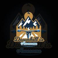downhill é incrível vetor de logotipo de jogos de e-sports. logotipo do jogo. design de logotipo de esporte mascote. logotipo de ilustração vetorial de mascote animal de jogo. mascote, design de emblema para equipe de esports.