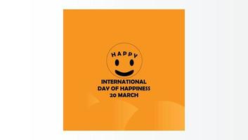 linda cor dia internacional da felicidade mídia social vetor