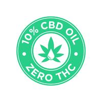 Ícone de 10 por cento de óleo CBD. Zero THC vetor