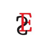 letra 2e vinculada ao vetor de logotipo de símbolo de design simples