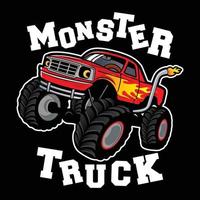 inspiração de design de logotipo de vetor de caminhão monstro, elemento de design para logotipo, pôster, cartão, banner, emblema, camiseta. ilustração vetorial