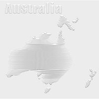 Linha abstrata de mapa de Austrália na arte gráfica de vetor. vetor