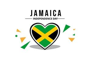 vetor de bandeira da jamaica com cores oficiais, ornamento de amor