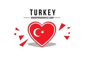 vetor de bandeira da turquia com padrão de coração