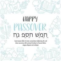 feliz páscoa cartão de saudação do dia de pesach vetor