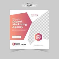 post de mídia social de agência de marketing digital e modelo de banner de panfleto de negócios vetor
