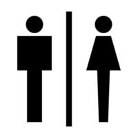 banheiro banheiro sinal forma afiada estilo glifo logotipo masculino e feminino vetor