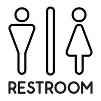 logotipo de sinal de banheiro feminino masculino, estilo triângulo vetor