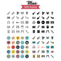 conjunto de ícones de música vector