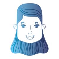 linha avatar mulher cabeça com penteado vetor