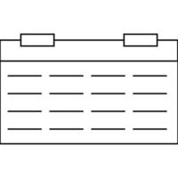 ícone de linha fina plana de calendário com traços editáveis. vetor