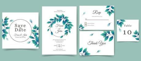convite de casamento ou cartão com belo design floral. vetor