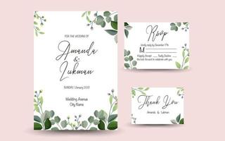 lindo convite de casamento com fundo de design floral. vetor