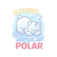 ilustração de logotipo de mascote de desenho polar vetor