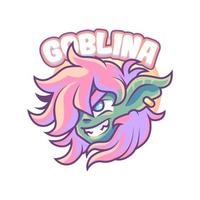 ilustração de logotipo de mascote goblin vetor