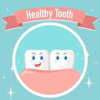 dental saudável um cartaz de dentes grandes vetor
