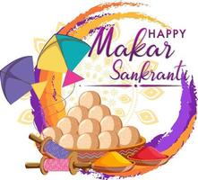 feliz dia makar sankranti vetor