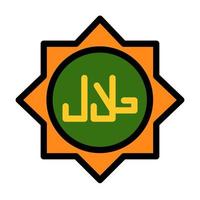 ícone de linha preenchida halal adequado para o momento do ramadã vetor