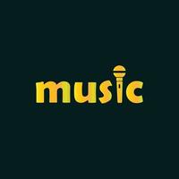 música de logotipo com microfone vetor