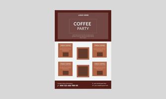 modelo de folheto de café, design de cartaz de folheto de promoção de café. café no modelo de design de folheto da cidade. vetor