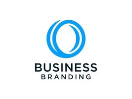 abstrato letra inicial o logotipo. estilo de ondas circulares azuis. utilizável para logotipos de negócios e tecnologia. elemento de modelo de design de logotipo de vetor plana.