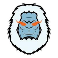 Yeti cabeça mascote esport arte do logotipo vetor