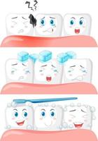 conjunto de todos os tipos de dentes em fundo branco