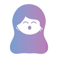 linha avatar mulher cabeça com design de penteado vetor