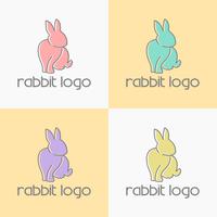 vetor de design de logotipo de coelho