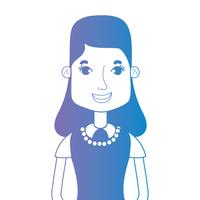 mulher de avatar de linha com penteado e blusa vetor