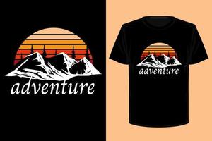 design de camiseta vintage retrô de aventura vetor