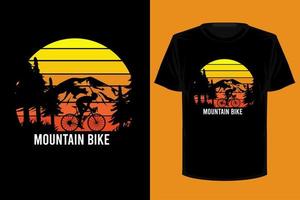 design de camiseta vintage retrô de bicicleta de montanha vetor