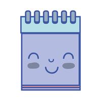 kawaii bonito feliz ferramenta de caderno vetor