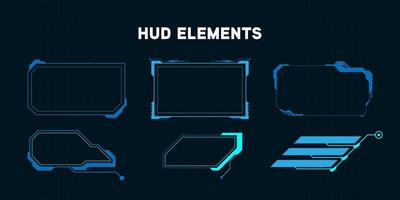hud elementos futuristas definidos com interface de gadget de tecnologia virtual hi scifi para ilustração de interface do usuário do aplicativo de jogo. vetor