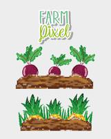 Desenhos animados de pixel de fazenda vetor