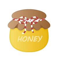 vidro de mel pode objeto isolado de ilustração vetorial de desenho animado vetor