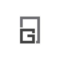 letra g vetor de logotipo de janela de quadro geométrico simples