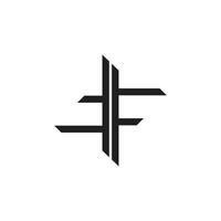 carta abstrata tf linha simples vetor de logotipo geométrico