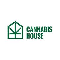 design de logotipo de casa de cannabis vetor