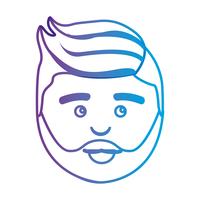 linha avatar homem cabeça com penteado vetor