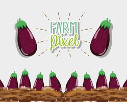 Desenhos animados de pixel de fazenda vetor