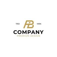 elegante carta de luxo pb design de logotipo simples para identidade corporativa vetor