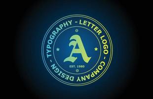 um design de ícone de logotipo de letra do alfabeto vintage na cor verde. modelo criativo para etiqueta e crachá vetor