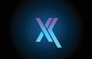 x ícone do logotipo da letra do alfabeto azul com design de linha. modelo criativo para negócios e empresa vetor
