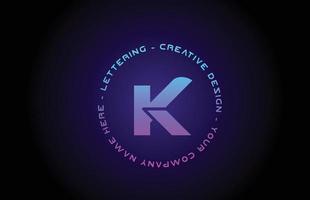 k texto alfabeto letra ícone design de logotipo. modelo criativo para negócios e empresa com círculo vetor